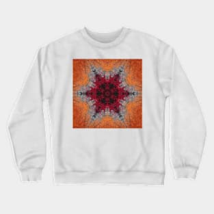 Digital Mandala Red Orange and Blue Crewneck Sweatshirt